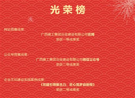 【喜訊】冶建公司三項(xiàng)文化建設(shè)成果榮獲國(guó)家級(jí)獎(jiǎng)