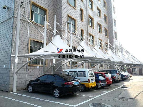  咸陽<font color='red'>膜結(jié)構(gòu)車棚</font>【咸陽市天然氣總公司-停車棚】設計施工案例